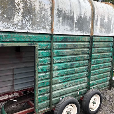 Returning a painted, rusted or weather damaged trailer or horsebox to its original best ready for coating or painting.