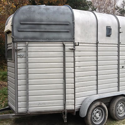 A horsebox trailer recently aluminium coated 