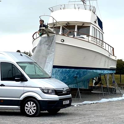 Antifoul removal, exposing the wood to inspect for rot