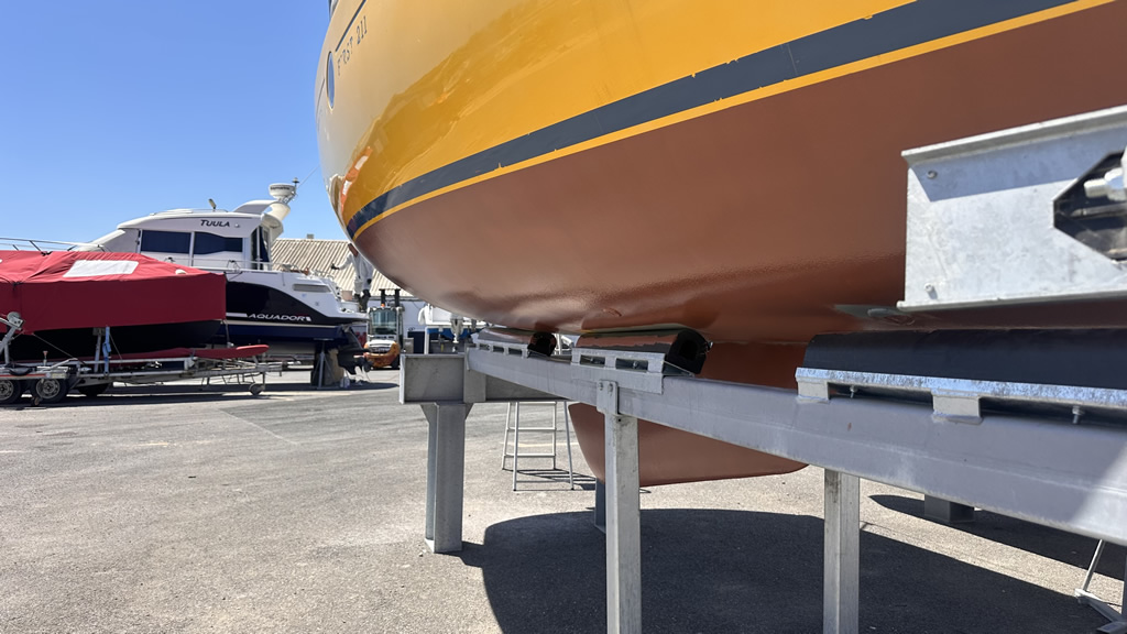 Coppercoating a small racing yacht at Hayling Island