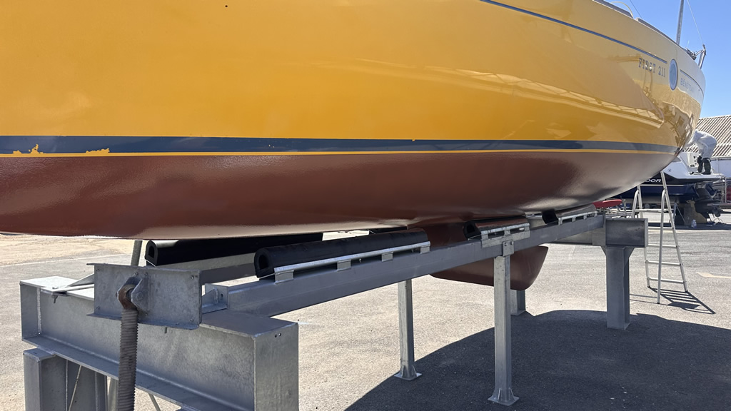Coppercoating carried out on a racing yacht at Hayling Island