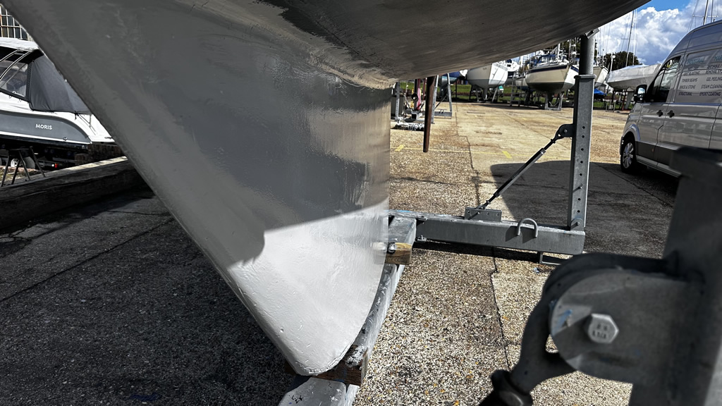 Refurbished keel with epoxy coating at Universal Marine, Southampton